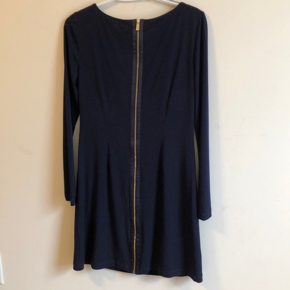 Navy Dress with gold embellishments - Picture 3 of 4